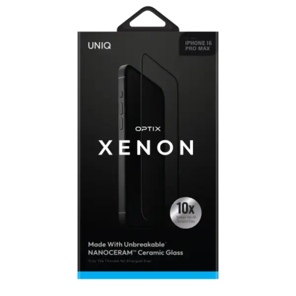 UNIQ OPTIX XENON MADE WITH UNBREAKABLE NANOCERAM CERAMIC GLASS FOR 2024 IPHONE 16 PRO MAX | CLEAR